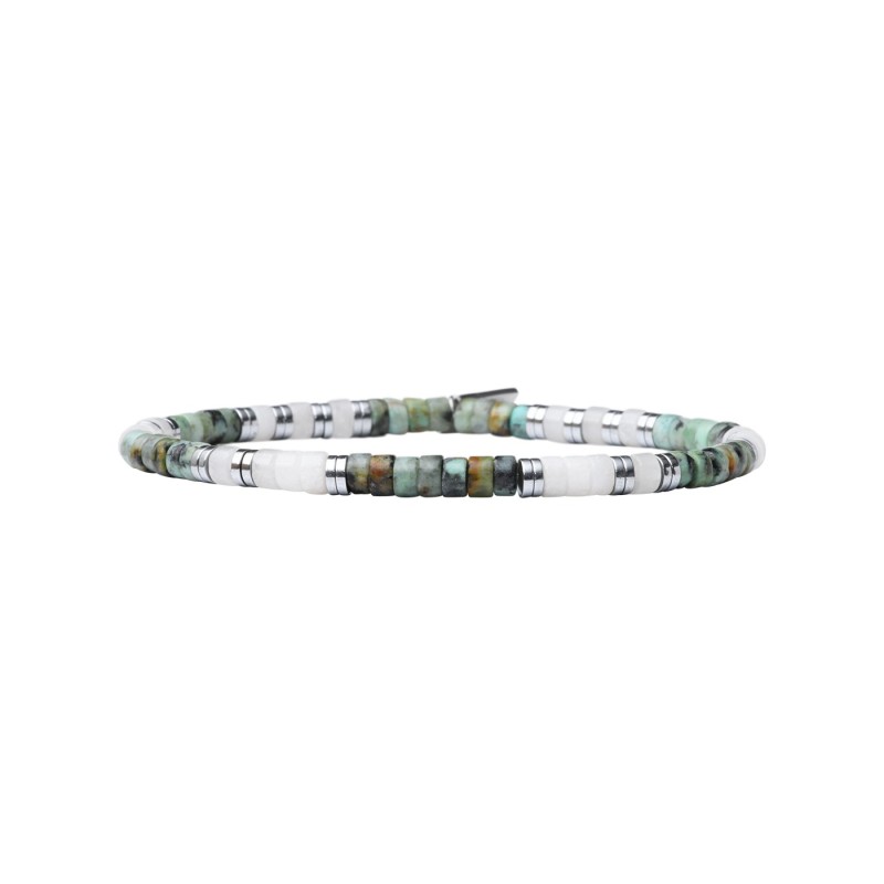 Bracelet Leo turquoise africaine et quartz fumé