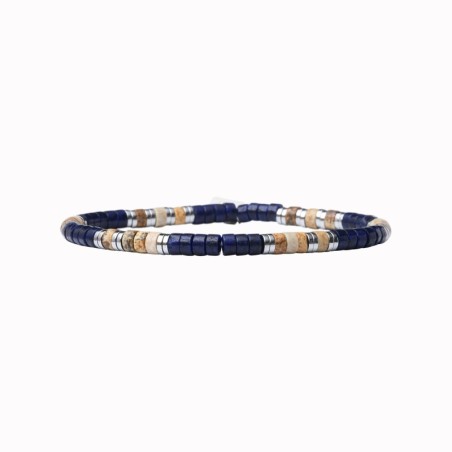 Bracelet Leo lapis lazuli et jaspe paysage
