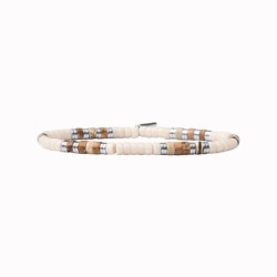 Bracelet Leo jaspe paysage et pierre de rivière