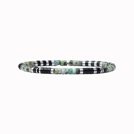 Bracelet Leo turquoise africaine et onyx
