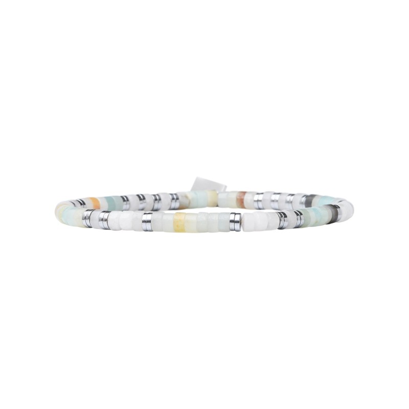 Bracelet Leo quartz fumé et amazonite