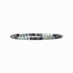 Bracelet Leo turquoise africaine et obsidienne