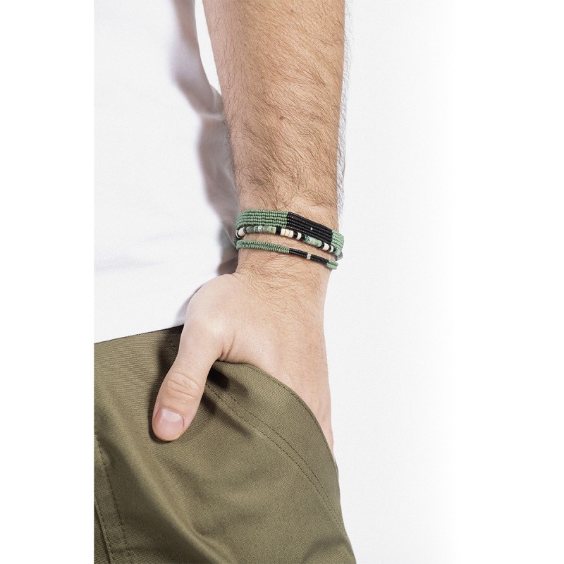 Bracelet César noir kaki princier