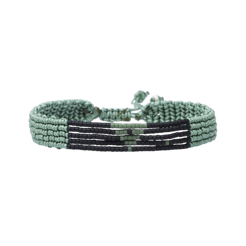 Bracelet César noir kaki grandiose