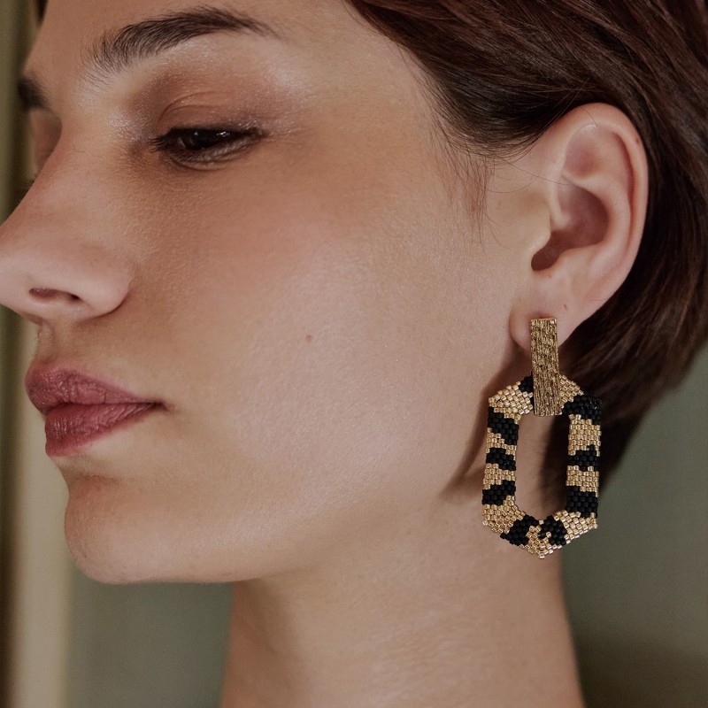 Boucles doreilles Cléa Tigre | Perles Miyuki | Belle mais pas que