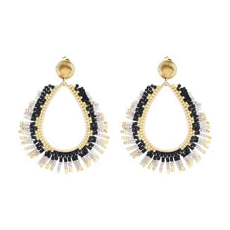 boucles doreilles Maya Black édition | Perles Miyuki | Belle mais pas que