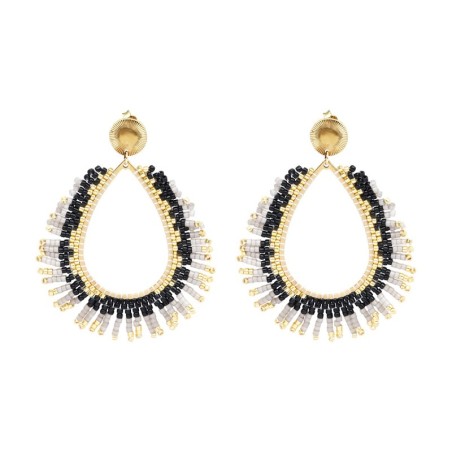 boucles doreilles Maya Black édition | Perles Miyuki | Belle mais pas que