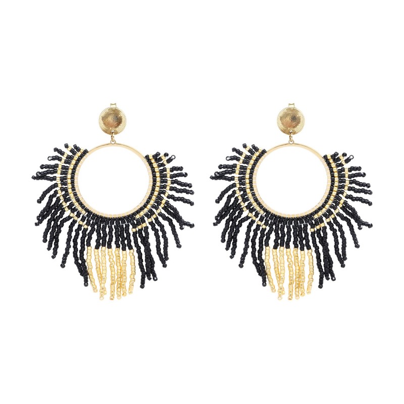 Boucles doreilles Isla Black édition | Perles Miyuki | Belle mais pas que