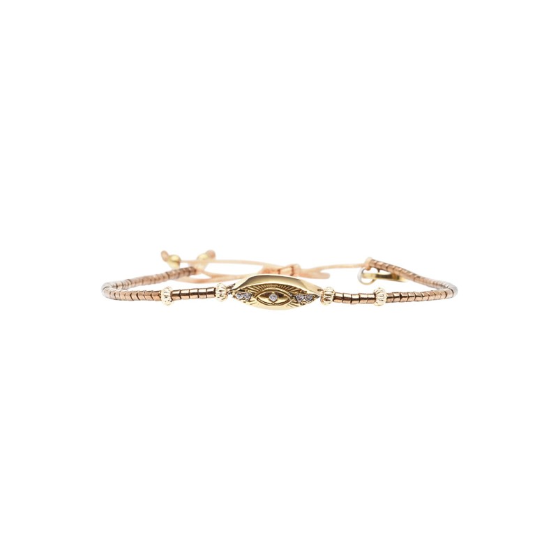 Bracelet Hizya baiser au chocolat | Perles Miyuki