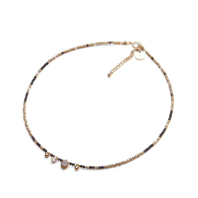 Collier Gabrielle spinelle noir & zircon jaune | Belle mais pas que