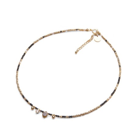 Collier Gabrielle spinelle noir & zircon jaune | Belle mais pas que