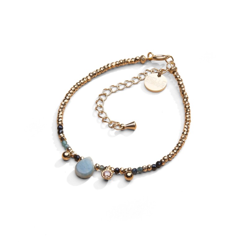 Bracelet Gabrielle spinelle noir & tourmaline bleue | Belle mais pas que