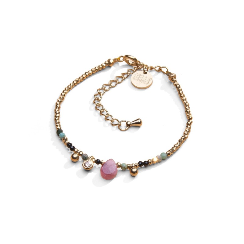 Bracelet Gabrielle spinelle noir & turquoise africaine | Belle mais pas que